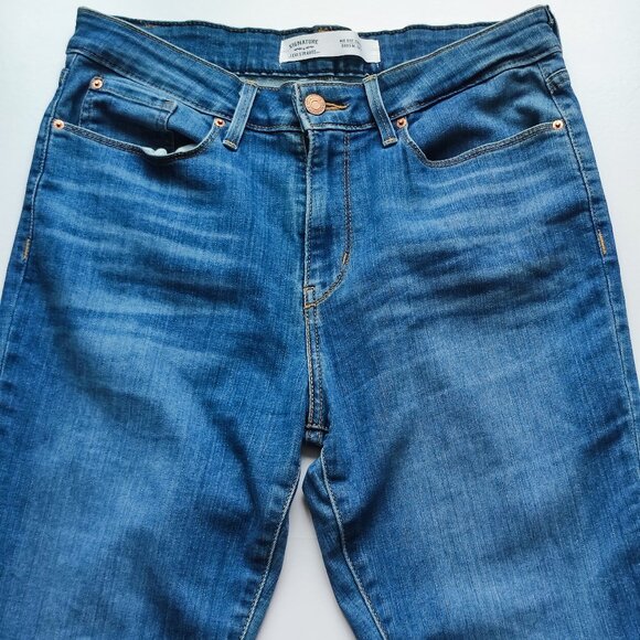 Signature by Levi Strauss jeans women's size W30L32 denim blue mid-rise straight - Picture 2 of 15